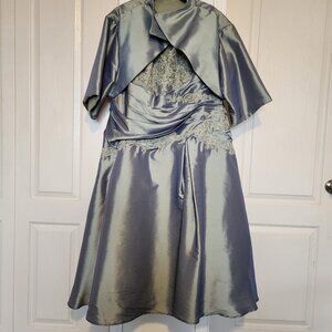 Mother of the Bride or Groom Olive Green Beautiful Gown angel wings cape 3XL